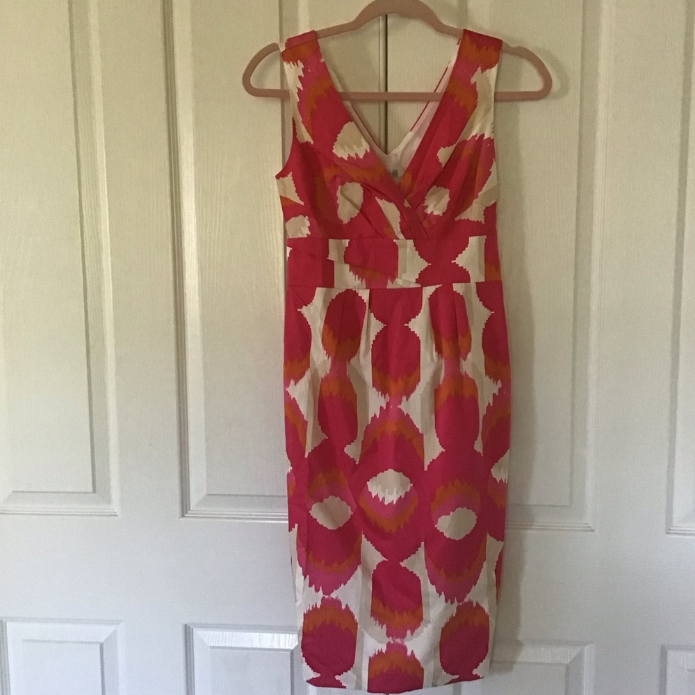 Boden pink white Ikat print dress Sz 2